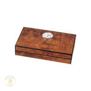 Desktop Polish Dial Humidor for 4 cigars - Brown