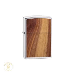 Zippo Brushed Chrome Woodchuck Cedar Emblem